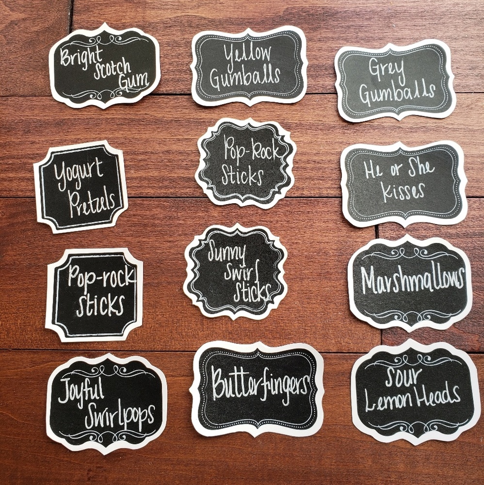 Candy buffet name tags